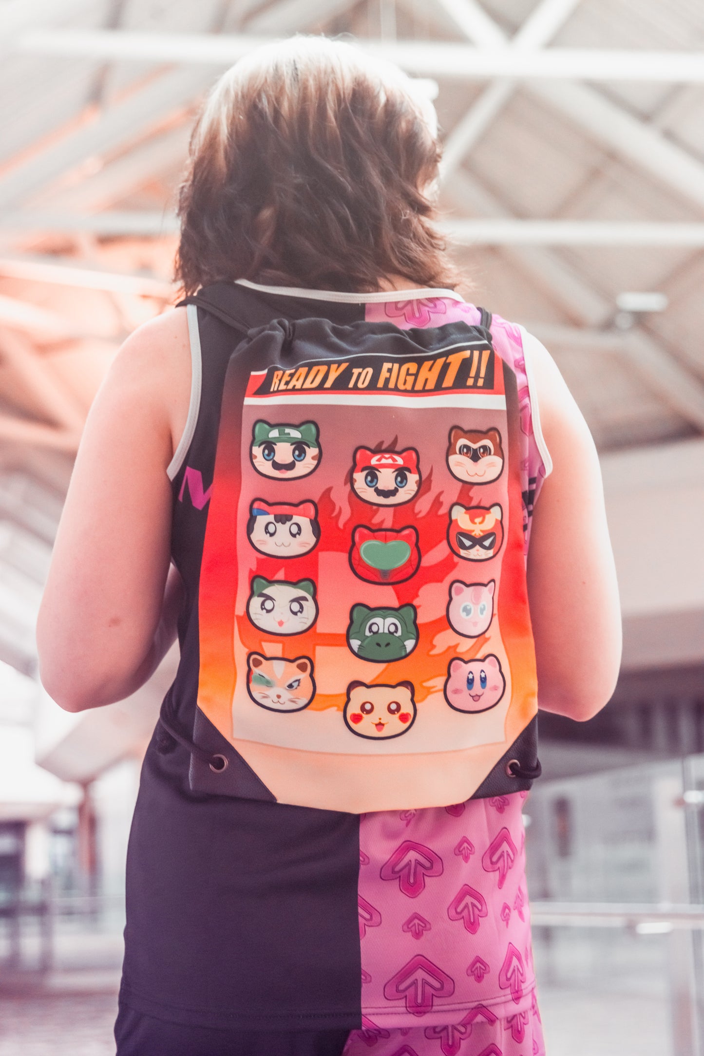 Smash Cats Drawstring Bag