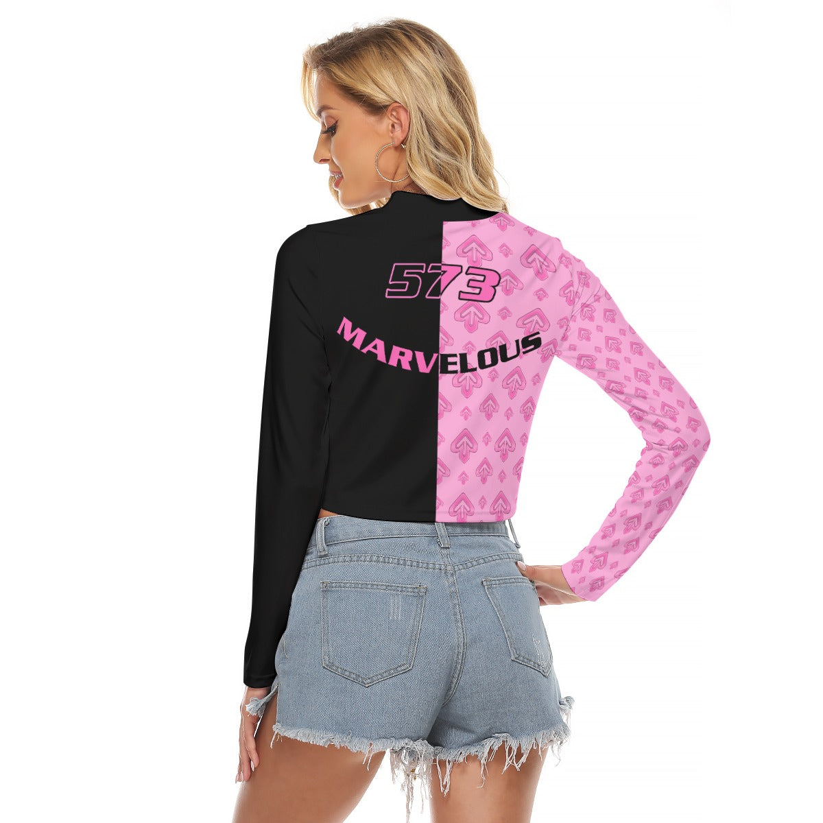 Marvelous Long Sleeve Keyhole Crop Top