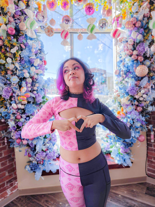 Marvelous Long Sleeve Keyhole Crop Top