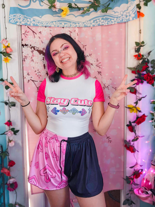 Stay Cute Slim-fit Tee Top