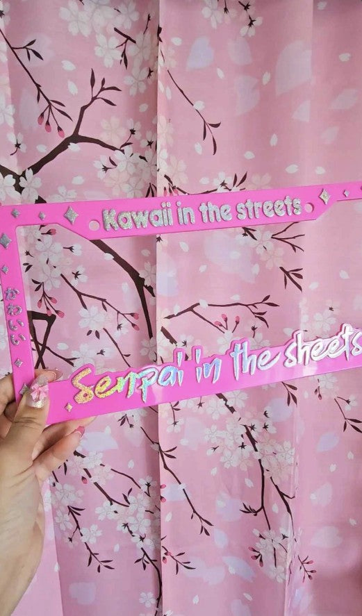 Kawaii In The Streets Senpai In The Sheets License Plate Frame
